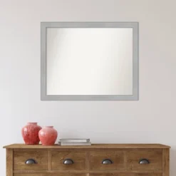 31" X 25" Non-Beveled Vista Brushed Nickel Narrow Wall Mirror - Amanti Art 15 31" X 25" Non-Beveled Vista Brushed Nickel Narrow Wall Mirror - Amanti Art -Home Decoration Store GUEST 62fb9d87 618d 499c 9feb affda2f3ad54