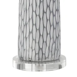 360 Lighting Patrick Modern Coastal Table Lamp With Round Riser 27 1/4" Tall Gray White Wash Ceramic Drum Fabric Shade For Bedroom Living Room Home -Home Decoration Store GUEST 6451c3be 9d21 49de bf6c a43fbd1c1d60