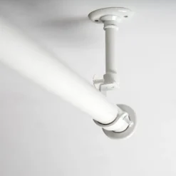 RoomDividersNow 108in - 168in - Adjustable Wall Or Ceiling Mount Hanging Curtain Rod, White (With Brackets)