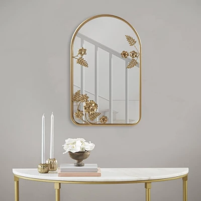 Adaline Arched Metal Floral Wall Mirror Gold - Madison Park 9 Adaline Arched Metal Floral Wall Mirror Gold - Madison Park - Image 7