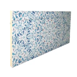 19" X 45" Ornate Pattern Print On Planked Wood Wall Sign Panel Blue - Gallery 57 -Home Decoration Store GUEST 6b01a544 0548 4344 a205 6a9643637350