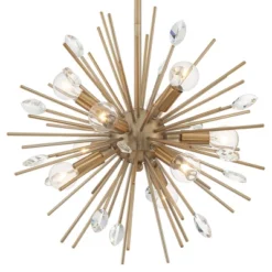 Possini Euro Design Janae Warm Gold Sputnik Chandelier 18" Wide Modern Crystal 9-Light Fixture For Dining Room House Foyer Kitchen Island Entryway -Home Decoration Store GUEST 6b3980c9 a748 4b63 8880 1a5782afbecb