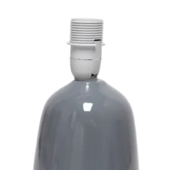 10.04" Traditional Ceramic Thimble Base Bedside Table Desk Lamp With Matching Fabric Shade Gray - Simple Designs -Home Decoration Store GUEST 6b5df66c c1d2 423f 97ea d8ff364ed36d