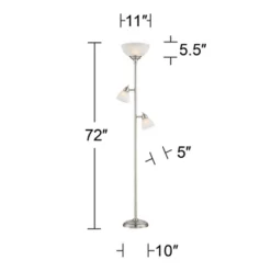 360 Lighting Ellery Modern Torchiere Floor Lamp With Side Lights 72" Tall Brushed Nickel Frosted White Glass Shade For Living Room Reading Bedroom 14 360 Lighting Ellery Modern Torchiere Floor Lamp With Side Lights 72" Tall Brushed Nickel Frosted White Glass Shade For Living Room Reading Bedroom -Home Decoration Store GUEST 6b8cb13f 3c91 4d63 91b2 962b241191fe