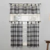 Blair Farmhouse Plaid Semi-Sheer Tab Top Kitchen Curtain Valance And Tiers Set - No. 918