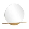 Metal 1 Shelf Wall Round Mirror Gold - CosmoLiving By Cosmopolitan