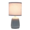 10.04" Traditional Ceramic Thimble Base Bedside Table Desk Lamp With Matching Fabric Shade Gray - Simple Designs -Home Decoration Store GUEST 6ff51ee7 f94c 4a8d bf51 c64b16feea19