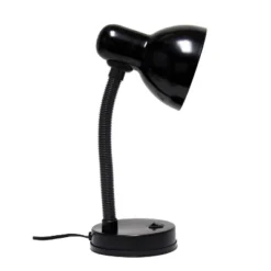 14.25" Traditional Fundamental Metal Desk Task Lamp And Bowl Shaped Shade With Flexi Gooseneck Black - Creekwood Home -Home Decoration Store GUEST 70948efd 0463 41c1 b9f2 d3963ca0959c