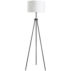 HOMCOM 59.75" Tripod Floor Lamp With Pull Chain Standing, Fabric Lampshade E26 Lamp Holder Steel For Living Room, Bedroom, Office -Home Decoration Store GUEST 709d6d54 a834 4cc3 b24d 3c2a370511db