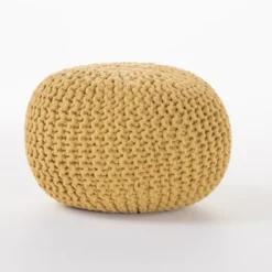 Moro Handcrafted Modern Cotton Pouf - Christopher Knight Home -Home Decoration Store GUEST 73b47721 6375 4d5c ae76 edbdba4ff989