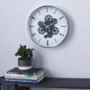 16" X 16" Round Metal Wall Clock With Functioning Gear Center Black/White - Olivia & May 2 16" X 16" Round Metal Wall Clock With Functioning Gear Center Black/White - Olivia & May -Home Decoration Store GUEST 764adaf9 1b9b 444e bd24 637c17cc6cdc