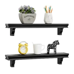 24" Set Of 2 Floating Wall Decor Display Ledge Shelves Black - Danya B. -Home Decoration Store GUEST 76e8a521 c027 4b4d af27 36c4536c6bb8