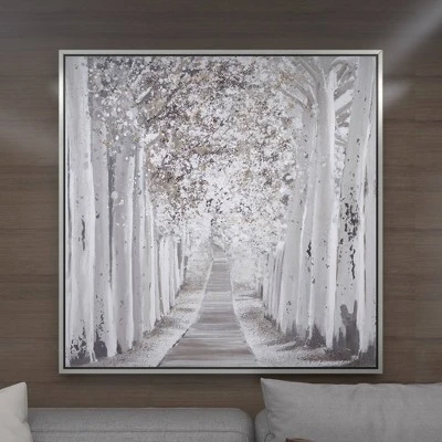 Canvas Landscape Trees Framed Wall Art With Silver Frame White - Olivia & May 17 Canvas Landscape Trees Framed Wall Art With Silver Frame White - Olivia & May - Image 15