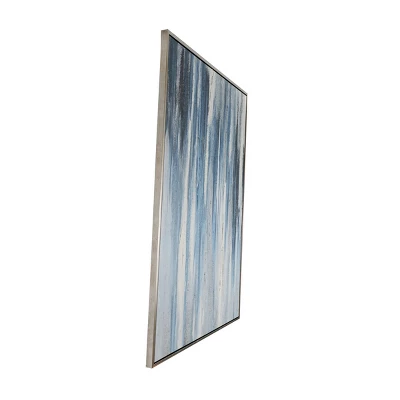 Canvas Abstract Framed Wall Art With Silver Frame Blue - Olivia & May 4 Canvas Abstract Framed Wall Art With Silver Frame Blue - Olivia & May - Image 2