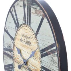 29" Oval Distressed Wood Wall Clock Gray - Storied Home -Home Decoration Store GUEST 78e02dd5 11ba 417b 9239 1de0c774e359