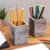 Paper Junkie Rustic Wood Pencil Holder (2 Pack) For Office Home, 3x3x4" -Home Decoration Store GUEST 7a8bc28f 58a1 4df8 bc72 764aea06eeff