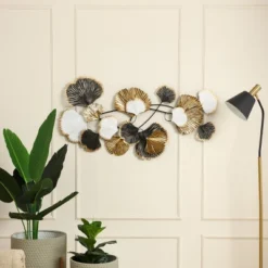 LuxenHome White, Black, And Gold Metal Ginkgo Leaves Modern Wall Decor -Home Decoration Store GUEST 7bc6272e 102d 4e78 88fc 31f7b061dfdc