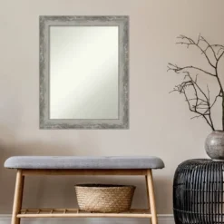 23" X 29" Non-Beveled Waveline Silver Narrow Wall Mirror - Amanti Art -Home Decoration Store GUEST 7cbe0863 5340 4fdb a2bd 7f3bf47123ca