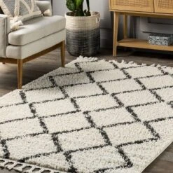NuLOOM Michelle Diamond Trellis Tassel Area Rug -Home Decoration Store GUEST 7d1b1ffc d49e 41ef 8085 c42e344b5c00