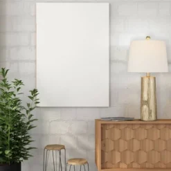 24" Faux Wood Table Lamp (Includes LED Light Bulb) Silver - Cresswell Lighting -Home Decoration Store GUEST 7eef1291 b67f 4ec4 a38b cb4f60d46961