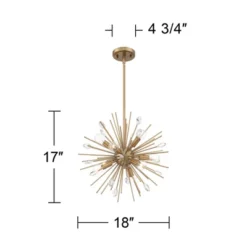 Possini Euro Design Janae Warm Gold Sputnik Chandelier 18" Wide Modern Crystal 9-Light Fixture For Dining Room House Foyer Kitchen Island Entryway -Home Decoration Store GUEST 7f180e9f 7fb2 4d29 a779 cdeacf24585c
