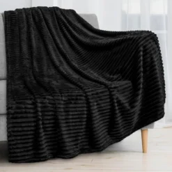 PAVILIA Super Soft Fleece Flannel Ribbed Striped Throw Blanket, Luxury Fuzzy Plush Warm Cozy For Sofa Couch Bed -Home Decoration Store GUEST 7f50276f ce6e 4bff a860 ca9c4f43b70e