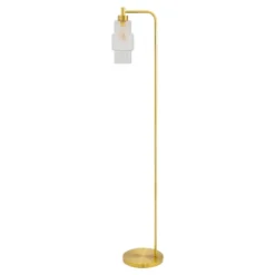 63" Kyra Pillar Shade Floor Lamp Gold - River Of Goods -Home Decoration Store GUEST 7f70c47b be58 4fd2 a21f 4faf0d15855d