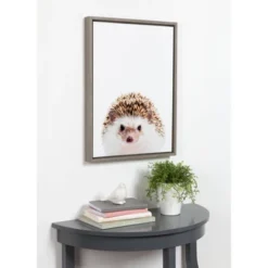 18" X 24" Sylvie Hedgehog Framed Canvas Wall Art By Amy Peterson Gray - Kate And Laurel -Home Decoration Store GUEST 80e1e1e5 7806 44d6 82f9 8bafca1d1783