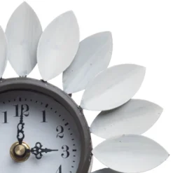 Distressed White Metal Flower Battery Operated Table Clock - Foreside Home & Garden 10 Distressed White Metal Flower Battery Operated Table Clock - Foreside Home & Garden -Home Decoration Store GUEST 8215f264 0507 4ecb 9b08 2196cbdb2b0c