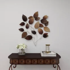 Metal Leaf Textured Wall Decor With Multiple Shades Bronze - Olivia & May -Home Decoration Store GUEST 822543e8 eb87 4a86 996c 7c1d26b168ab