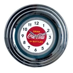 Coca-Cola Clock W/Chrome Finish - 1930s Style - 11.75 Inches
