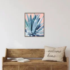 16" X 20" Agave With Coral By Alana Clumeck Framed Canvas Wall Art Gray - Amanti Art -Home Decoration Store GUEST 8391dacd 198b 4c03 af16 91cfc3c45763