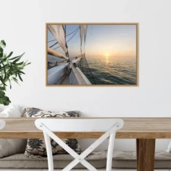 23" X 16" Sunset Cruise On The Western Union Schooner By Chuck Haney Danita Delimont Framed Canvas Wall Art - Amanti Art -Home Decoration Store GUEST 83d1de53 e30a 48ef b02a 96a3aa19cf2e