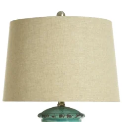 Turquoise Ceramic Table Lamp With Beige Hardback Linen Shade - StyleCraft -Home Decoration Store GUEST 83e5bf2e 1a7a 4b23 b356 1b32dcbe8cf4