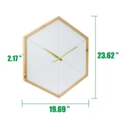 23.5" Wooden Hexagon Wall Clock With Open Face White - Stonebriar Collection -Home Decoration Store GUEST 840948c9 da98 4d69 a9bd 804cb84c0176