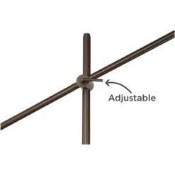 Possini Euro Design Industrial Floor Lamp Adjustable Arm 62.5" Tall Oiled Bronze Metal Light Brown Linen Drum Shade For Living Room Reading -Home Decoration Store GUEST 865aed3f 133f 4541 bf6d b6247a5233dd