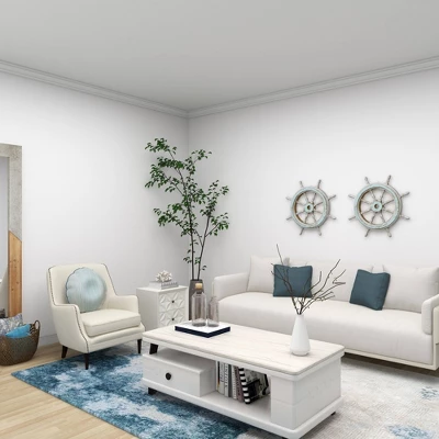 Wood Sail Boat Ship Wheel Wall Decor With Distressing Blue - Olivia & May 11 Wood Sail Boat Ship Wheel Wall Decor With Distressing Blue - Olivia & May - Image 9