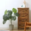 Forever Leaf 32" Artificial Monstera Plant In Cement Pot, Indoor Artificial Plant For Home Decor