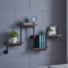 44.5" X 27.6" Tiered Horizontal Industrial Pipe Wall Shelf Brown/Black - Danya B. -Home Decoration Store GUEST 8a392cb8 ff80 482d 9581 04829ebd8e3a