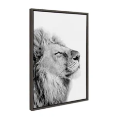 23" X 33" Sylvie Self Actualization Lion Framed Canvas Wall Art By Amy Peterson Gray - Kate And Laurel