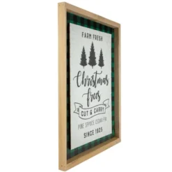 Northlight 16" Buffalo Plaid Wooden Framed "Farm Fresh Christmas Trees" Wall Decor -Home Decoration Store GUEST 8aa7c3bd b269 46d7 ac25 783d854686cb