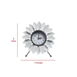 Distressed White Metal Flower Battery Operated Table Clock - Foreside Home & Garden 11 Distressed White Metal Flower Battery Operated Table Clock - Foreside Home & Garden -Home Decoration Store GUEST 8bd400e3 5e6e 493d b132 878b0fff49b9