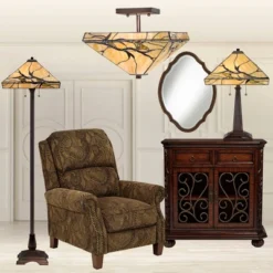 Robert Louis Tiffany Mission Floor Lamp 62" Tall Bronze Handcrafted Tiffany Style Stained Glass For Living Room Reading Bedroom (Colors May Vary) -Home Decoration Store GUEST 8cf0dfd3 866a 442d b907 78c5eddd4e69