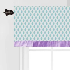 Bacati - Isabella Leaves Aqua/Lilac/Purple Window Valance -Home Decoration Store GUEST 8d091d5c 4757 416e 966d 89d7f55eda1c