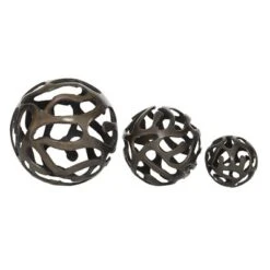 Set Of 3 Decorative Aluminum Balls - Olivia & May -Home Decoration Store GUEST 8ee60850 91b5 48e0 8619 e82d01e27a83