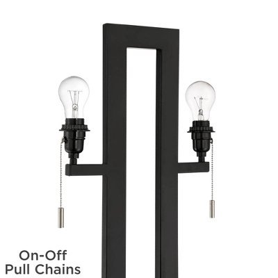 360 Lighting Neil Modern Rustic Table Lamp 26" High Black Metal With USB Charging Port White Rectangular Shade For Bedroom Living Room Bedside Desk 8 360 Lighting Neil Modern Rustic Table Lamp 26" High Black Metal With USB Charging Port White Rectangular Shade For Bedroom Living Room Bedside Desk - Image 6