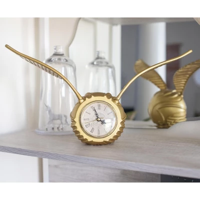 Ukonic Harry Potter Golden Snitch Replica Resin Desk Clock | 9 X 18 Inches 7 Ukonic Harry Potter Golden Snitch Replica Resin Desk Clock | 9 X 18 Inches - Image 5