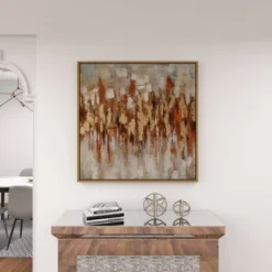 Canvas Abstract Framed Wall Art With Gold Frame Gold - Olivia & May -Home Decoration Store GUEST 91251dff c71a 4f2b 892c 00555fdf960e