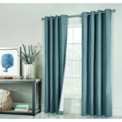 Thermaplus Ventura Blackout Grommet Curtain Panel Pair Frame Your Windows With Subtle Slub Textured Motif Blue -Home Decoration Store GUEST 92212369 5bc5 492b 8395 81bd07e1dcfc