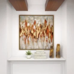 Canvas Abstract Framed Wall Art With Gold Frame Gold - Olivia & May -Home Decoration Store GUEST 924edfc0 fc50 4302 ac01 2e980fa944bc